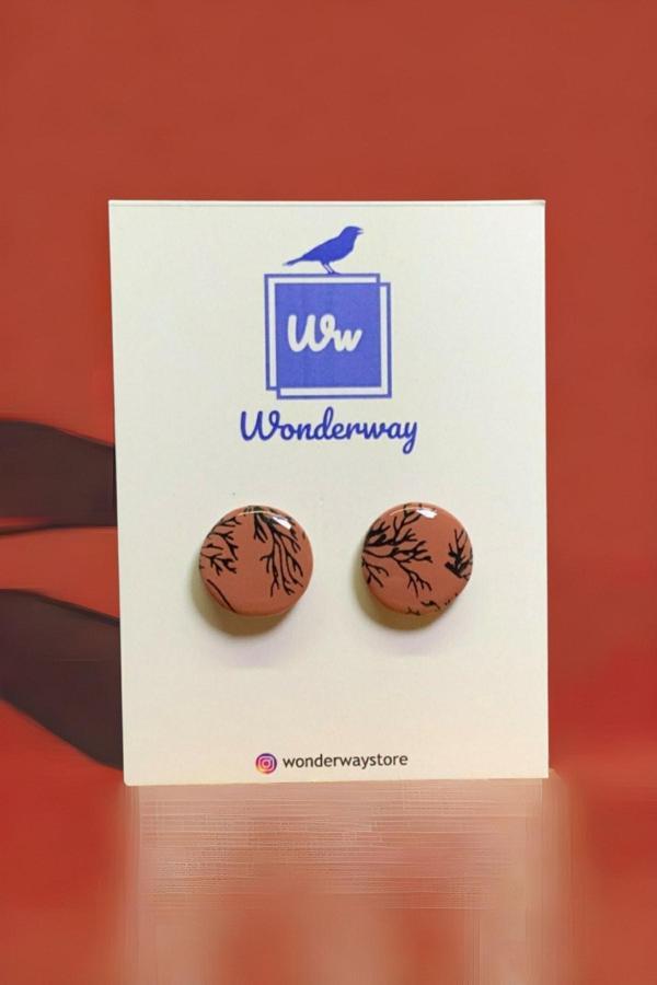 Wonderway Özel Tasarım El Yapımı Polimer Kil Küpe Kırmızı - Image 1