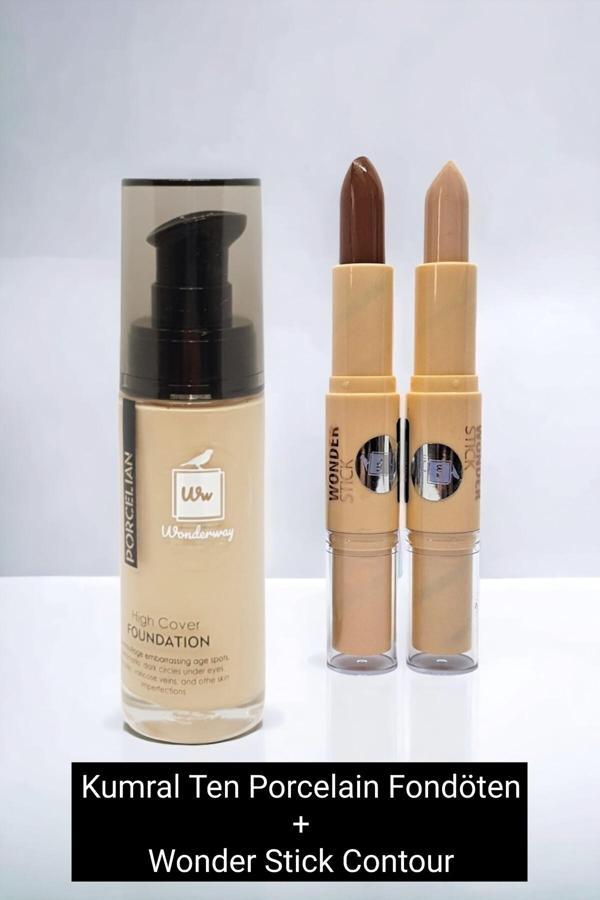 Wonderway Fondöten -Yoğun Kapatıcı Fondöten & Kontür Set - Kumral Ten Kumral Ten - Image 1