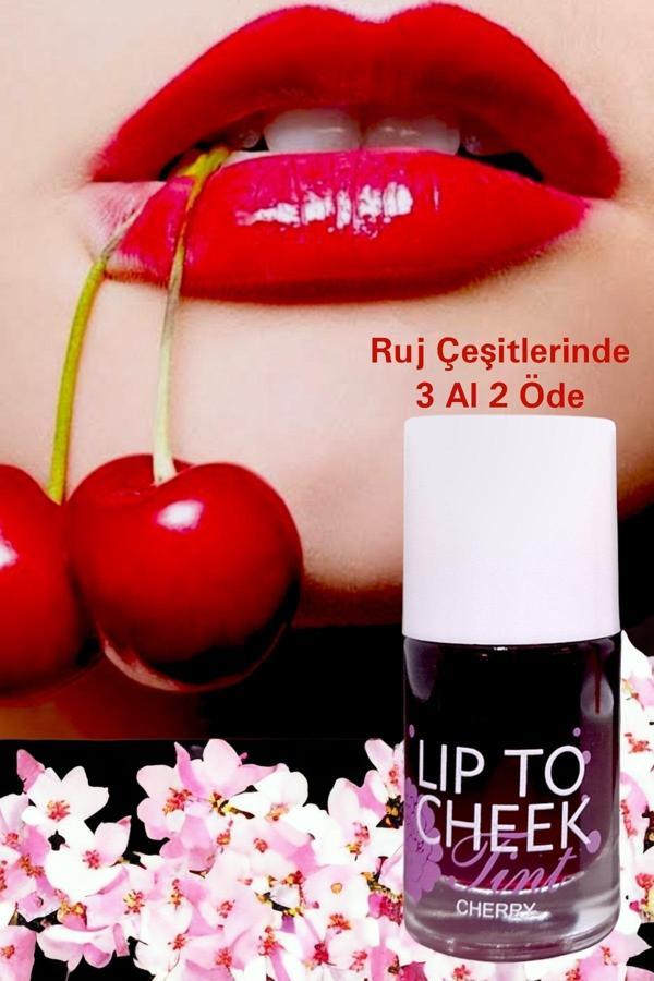 Wonderway Likit Ruj & Allık / Lip To Cheek Tint - Göz Kalemi Hediyesi Ile Cherry - Image 1