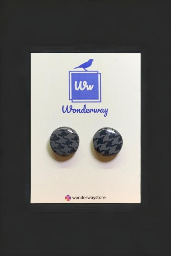 Wonderway Özel Tasarım El Yapımı Polimer Kil Küpe Siyah - Image 1