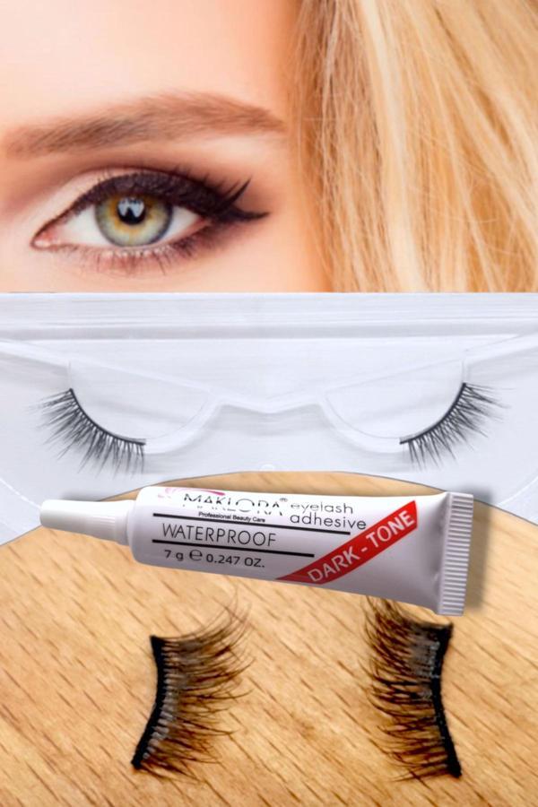 Wonderway Ipek Yarım Boy Takma Kirpik Ve Kirpik Yapıştırıcı Set - Göz Kalemi Hediyesi Ile  - Image 1