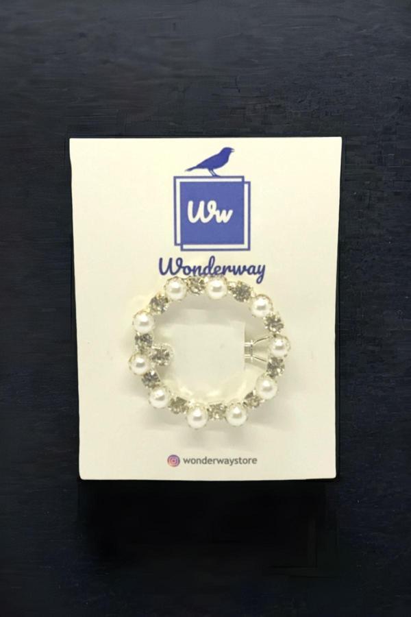 Wonderway Incili Halka Toka Beyaz - Image 1