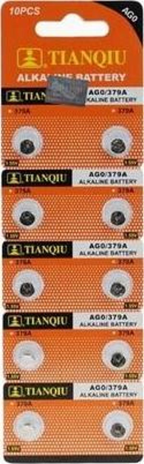 TIANQIU AG0 LR69/LR521/379 Alkalin 10'lu Düğme Pil - Image 1
