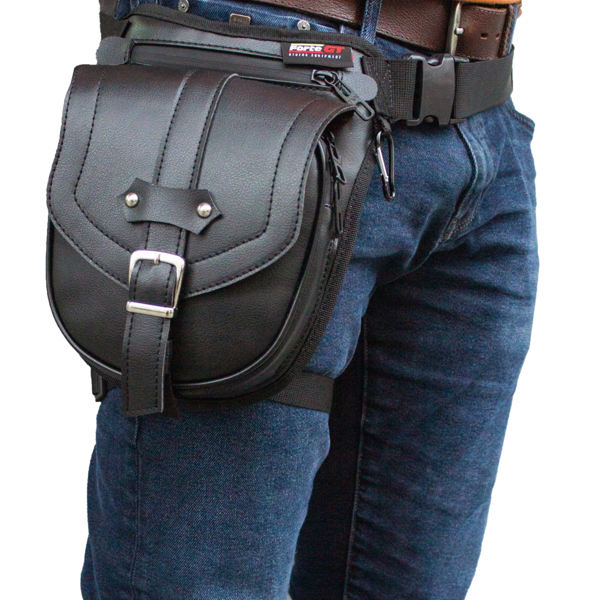 FORTE GT 70423 BACAK ÇANTASI SİYAH SUNİ DERİ CHOPPER - Image 1