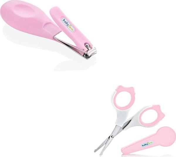 Babyjem Bebek Tırnak Makası Seti - Kapaklı Tırnak Makası + Çıt Çıt Tırnak Makası - Pembe - Image 1