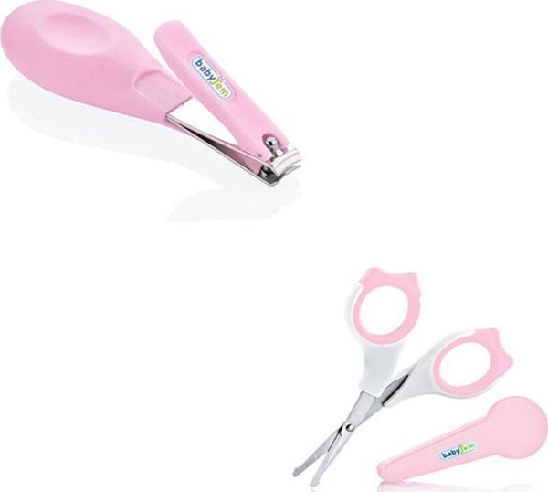 Babyjem Bebek Tırnak Makası Seti - Kapaklı Tırnak Makası + Çıt Çıt Tırnak Makası - Pembe - Image 1