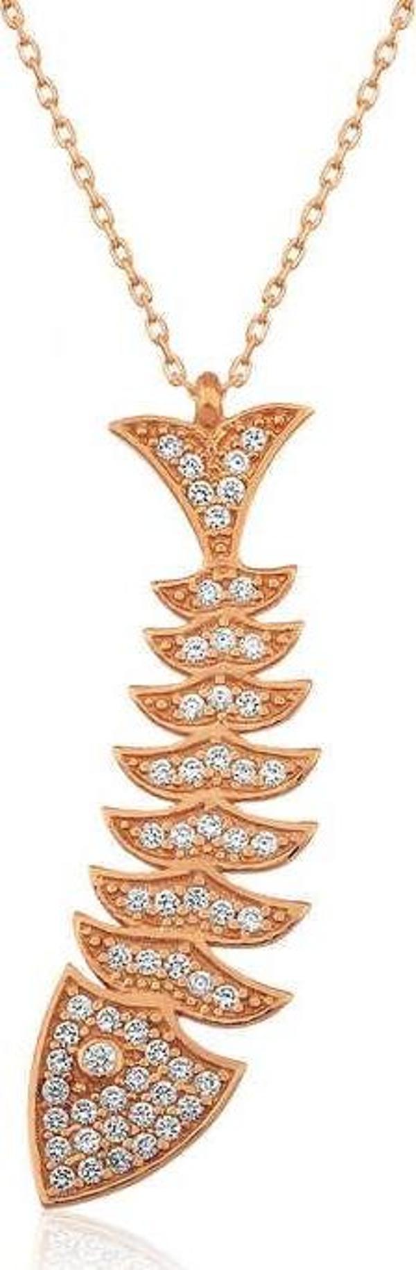 ​925 Ayar Gümüş Balık Kadın Gümüş Kolye - Image 1