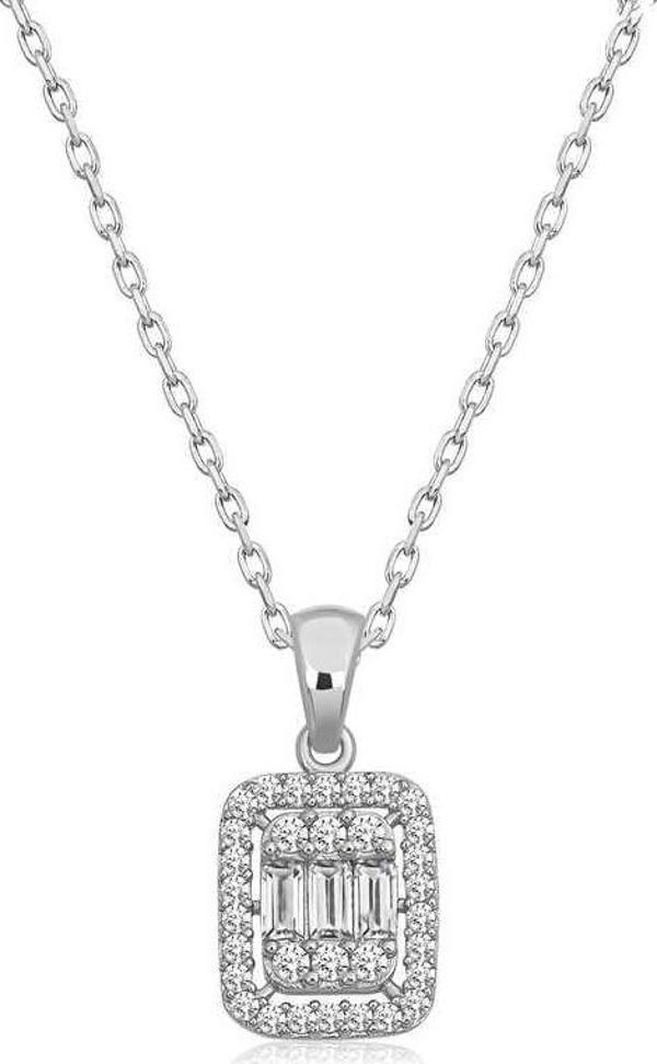 925 Ayar Gümüş Baget Taşlı Kadın Gümüş Kolye - Image 1