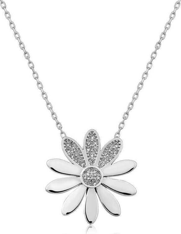 ​925 Ayar Gümüş Çiçek Kadın Gümüş Kolye - Image 1