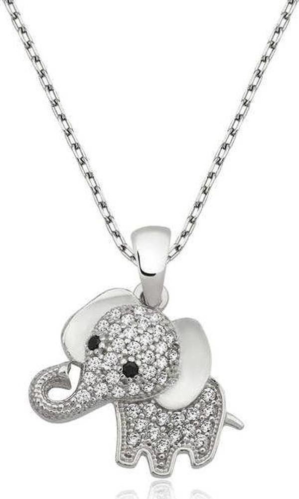 925 Ayar Gümüş Fil Gümüş Kolye - Image 1