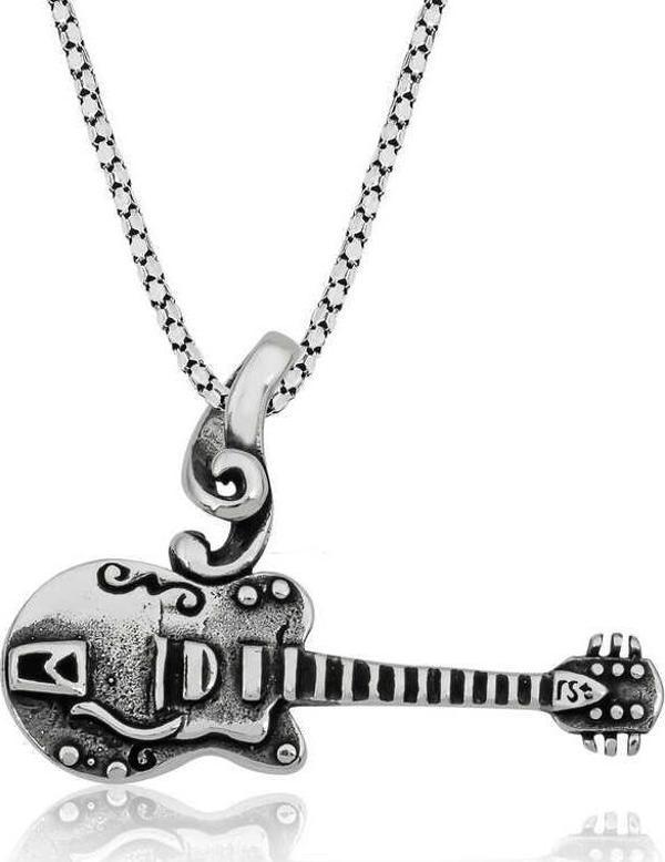 ​925 Ayar Gümüş Gitar Gümüş Kolye - Image 1