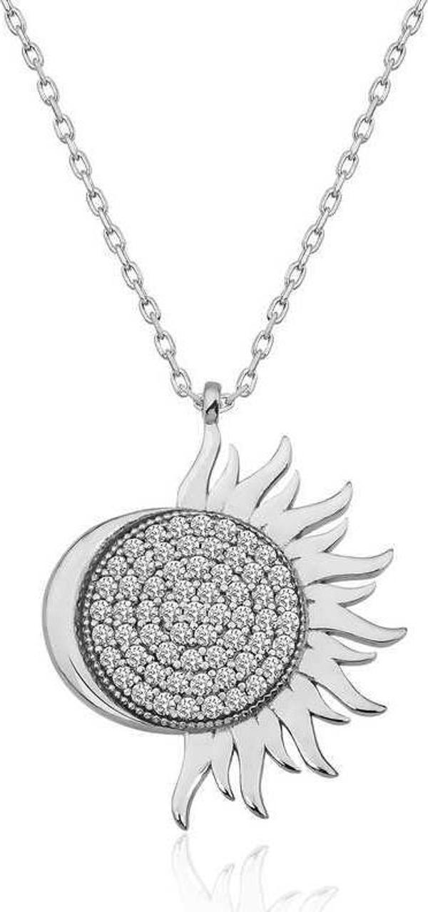 ​925 Ayar Gümüş Mihrimah Sultan Kadın Gümüş Kolye - Image 1