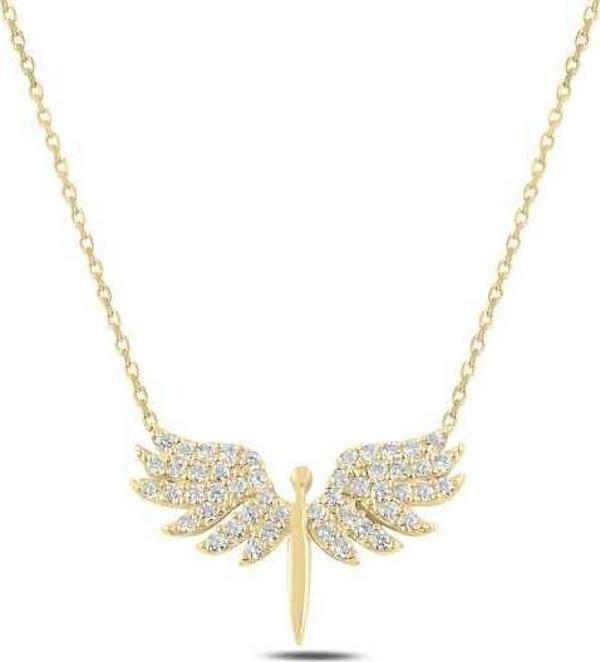 925 Ayar Gümüş Gold Mikail Meleği Kadın Gümüş Kolye - Image 1
