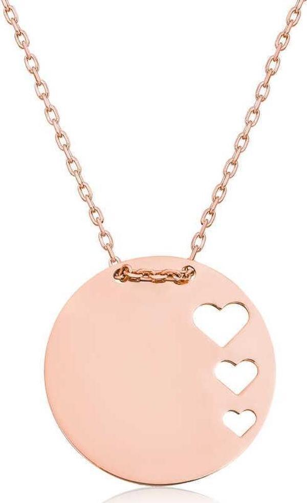 925 Ayar Gümüş Çember Kalp Kadın Gümüş Kolye - Image 1