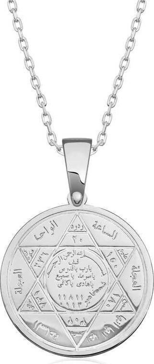 ​925 Ayar Gümüş Süleyman Mührü Gümüş Kolye - Image 1