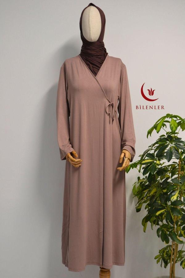 Kadın Yandan Bağlamalı Penye Namaz Elbisesi – 38-48 beden - Image 1