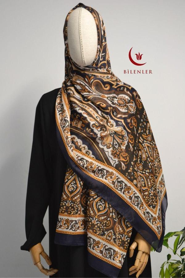 Etnik Desenli Pamuklu Şal – 70x190 cm - Image 1