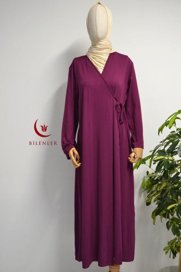 Kadın Yandan Bağlamalı Penye Namaz Elbisesi – 38-48 beden - Image 1