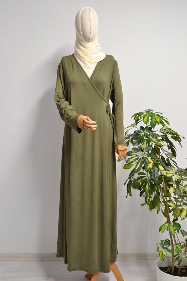 Kadın Yandan Bağlamalı Penye Namaz Elbisesi – 38-48 beden - Image 1