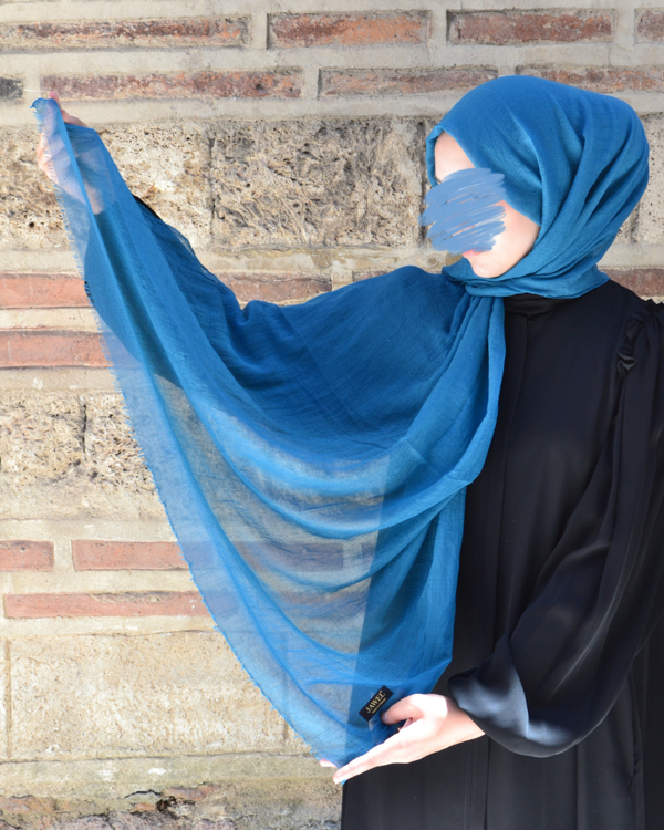 Konfor Bambu Şal Mavi– Tok Duruşlu, Kaymaz - Image 1