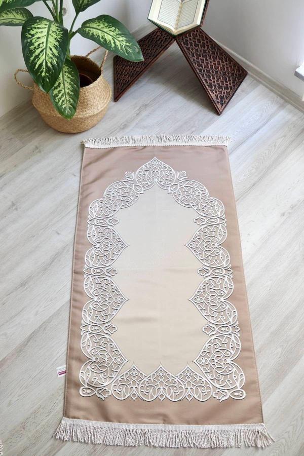 Astarlı Lüks Çeyizlik Seccade S1022 Bej - Image 1