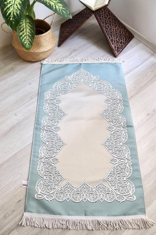 Astarlı Lüks Çeyizlik Seccade S1022 Mavi - Image 1