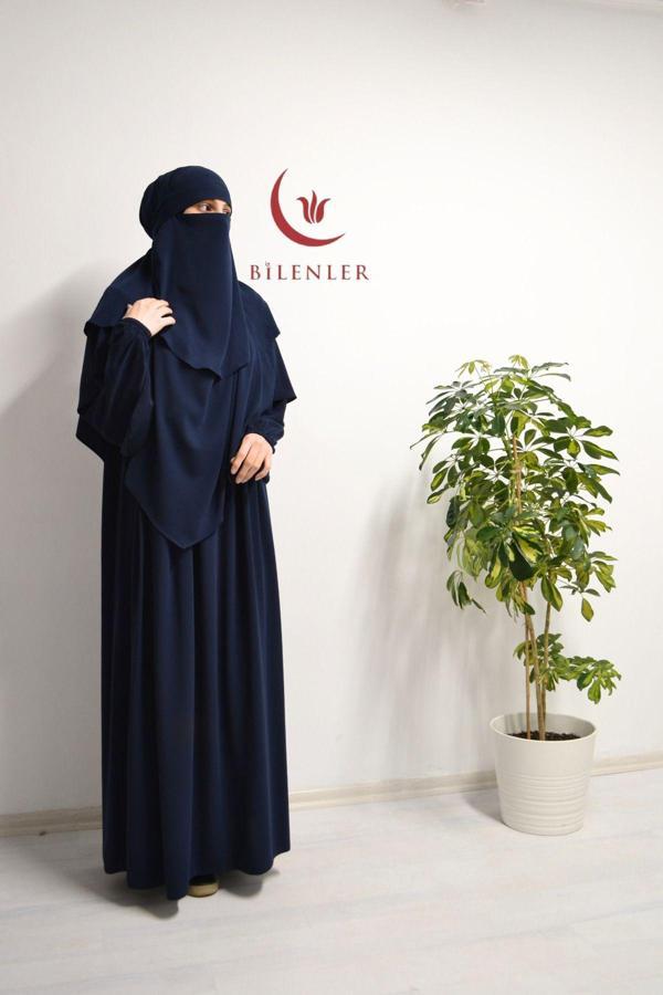 Medine İpeği Elbise-Sufle ve Peçe Takım Üç Parça Set - Image 1