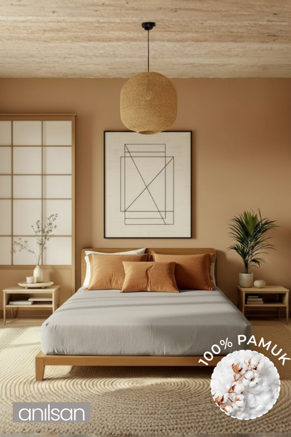 Düz Taş Lastikli Çarşaf  %100 Pamuk Tek/Çift Kişilik Ev, Otel Çarşafı,63 Tel - Image 1