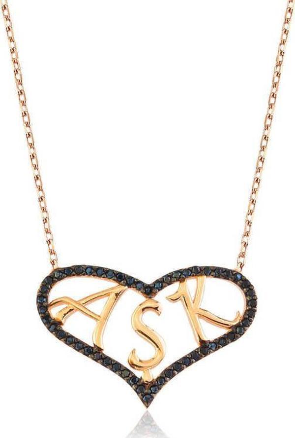 925 Ayar Gümüş Kalpli Aşk Kadın Gümüş Kolye - Image 1