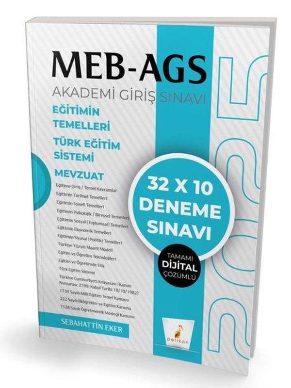 2025 MEB-AGS Akademi Giriş Sınavı - 32x10 Deneme Sınavı - Tamamı Dijital Çözümlü - Pelikan Yayınları - Image 1