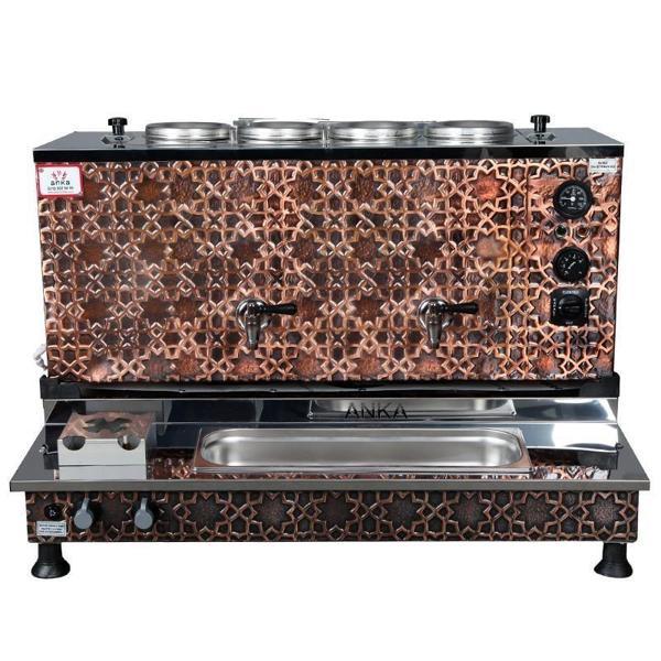  Anka Pro Plus Otomatik Çay Kazanı 4 Demlikli 40 Litre Bakır Elektrikli Doğalgazlı - Image 1