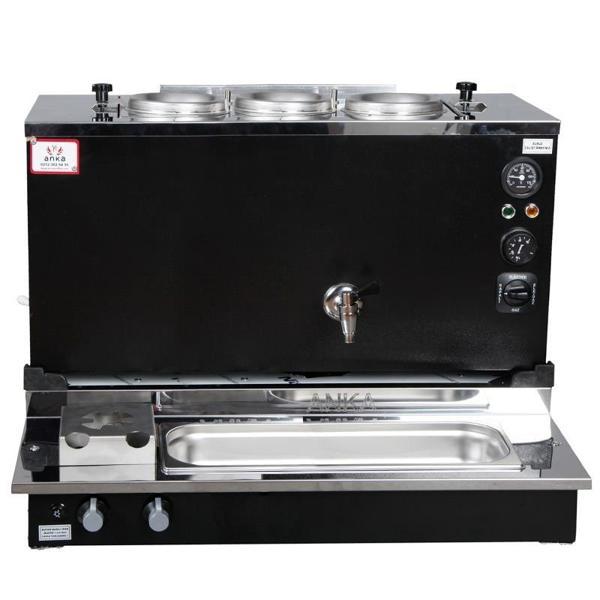 Anka Pro Plus Otomatik Çay Kazanı 3 Demlikli 30 Litre Siyah ElektrikTüp - Image 1