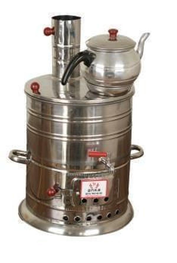 Anka Odunlu 1Demlikli 3 Litre Paslanmaz Semaver - Image 1