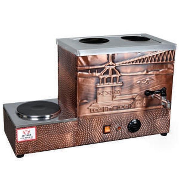 Anka Eko Elektrikli Çay Kazanı 2 Demlikli 24 Litre Pleytli Bakır - Image 1