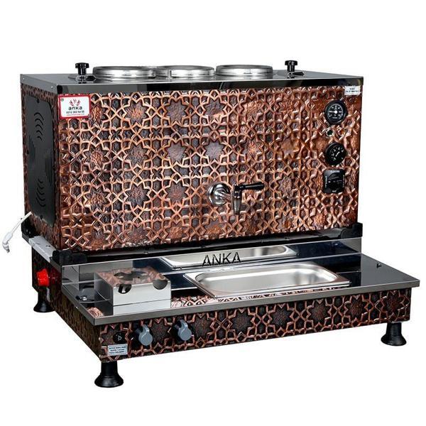 Anka Pro Plus Otomatik Çay Kazanı 3 Demlikli 30 Litre Bakır Elektrikli Tüplü - Image 1