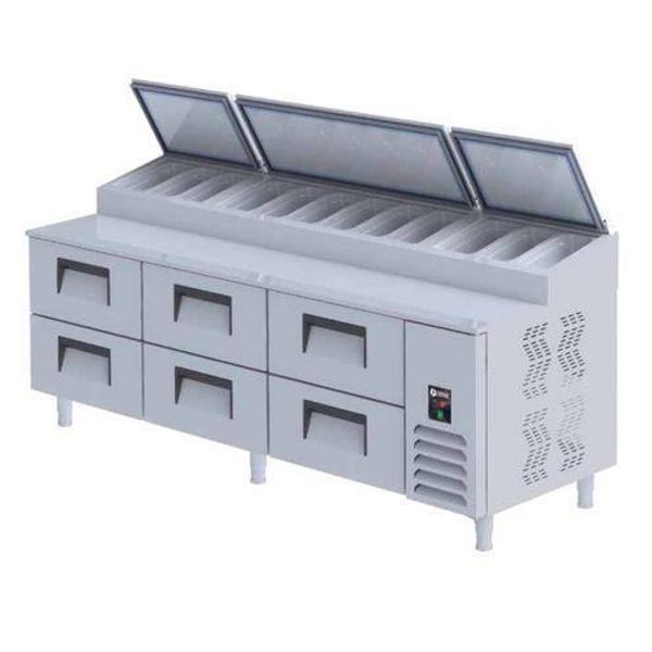 Iceinox Pizza Hazırlık Buzdolabı Çekmeceli GN 2/1-200: 6 Adet - Image 1