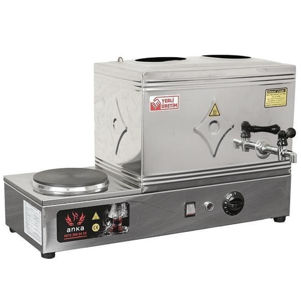Anka Paslanmaz Eko Elektrikli Çay Kazanı 3 Demlikli 34 Litre Pleytli - Image 1