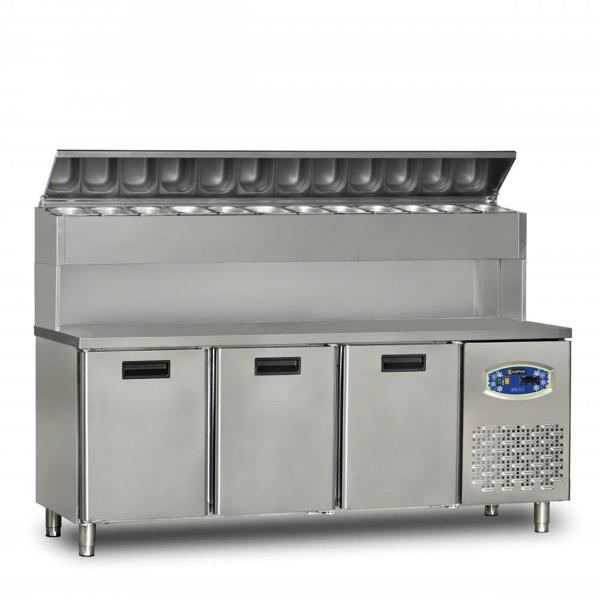 Dampak 3 Kapılı Yüksek Monte Pizza Hazırlık Dolabı 450 200 x 70 x 133 (cm) - Image 1