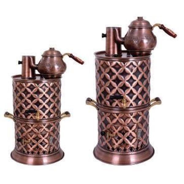 Anka Odunlu 1Demlikli Bakır Semaver - Image 1