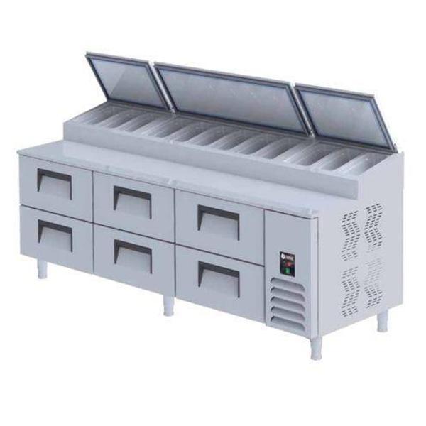 Iceinox Pizza Hazırlık Buzdolabı Çekmeceli GN 2/1-200: 6 Adet - Image 1
