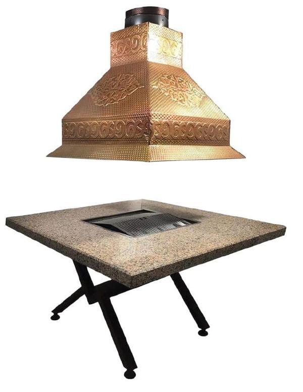 Anka Masa Tipi Bakır Pro Ocakbaşı110x110 cm - Image 1