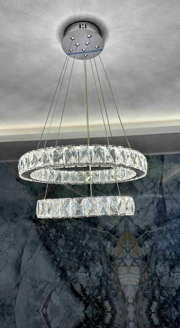 GN GEN AYDINLATMA Plaket Kristal Taş Işlemeli Krom Paslanmaz Ledli 30-40 cm  - Image 1