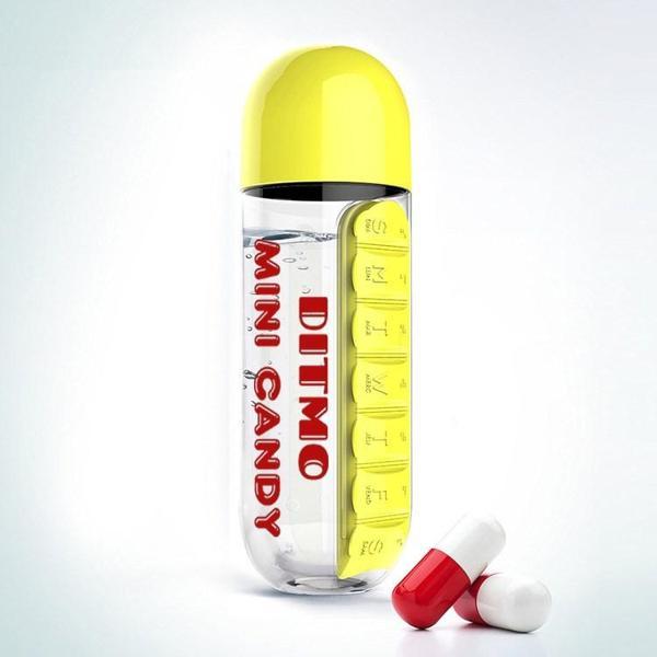 Mini Candy Kapsül Tasarımlı Haftalık İlaç Kutusu + Su Şişesi - Image 1