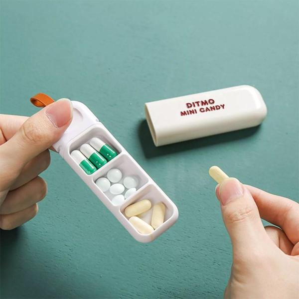 MiniPop – Kapaklı 3 Bölmeli Taşınabilir İlaç Kutusu - Image 1