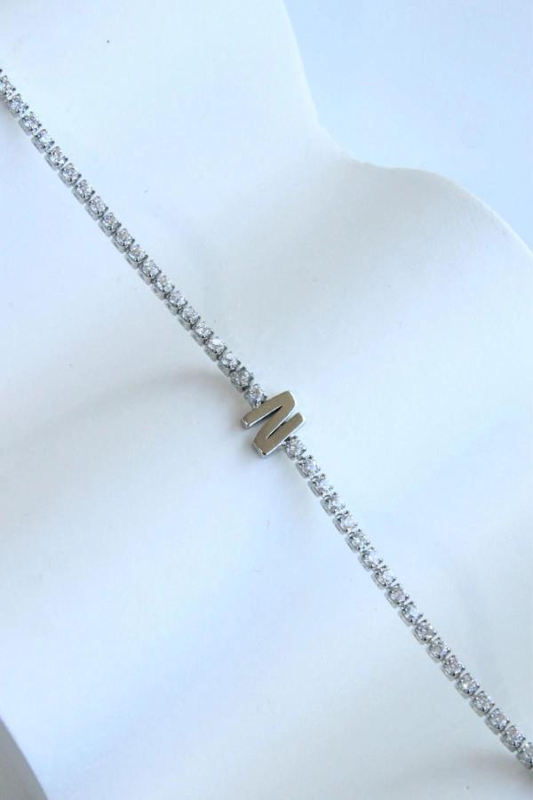 İthal Seri N Harfi Su Yolu Kadın Çelik Bileklik Kararmaz Renk Atmaz - Image 1