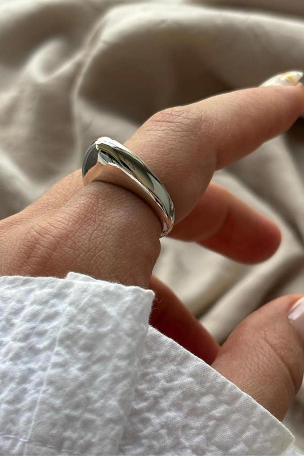 Arc Kıvrımlı Tasarım Ayarlanabilir Parlak Kadın Yüzük - Image 1