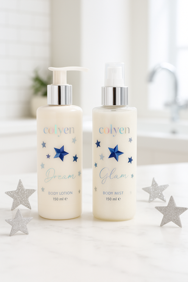 Colyen Galactic Işıltılı Vücut Spreyi ve Losyon Seti 150 ml - Image 1