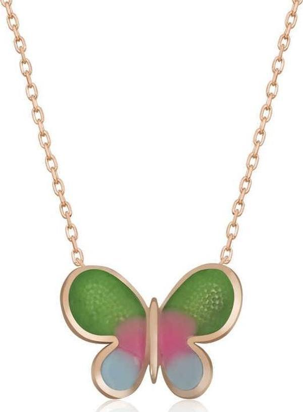 925 Ayar Gümüş Minimal Kelebek Bayan Gümüş Kolye - Image 1