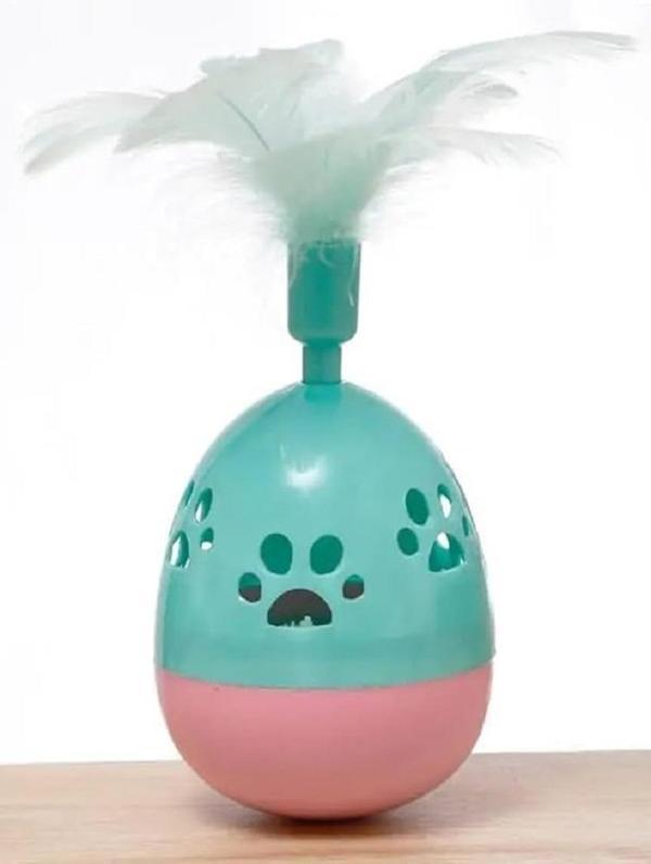 Çıngıraklı Tüylü Hacıyatmaz Kedi Oyuncağı - Image 1