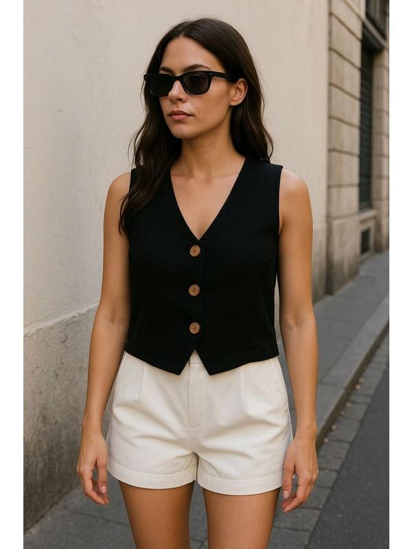 Udenya Çift Katlı Müslin Yelek - Image 1